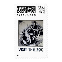 Visit the Zoo - WPA Poster - postage by wpa_prints Visit the Zoo - WPA Poster - postage