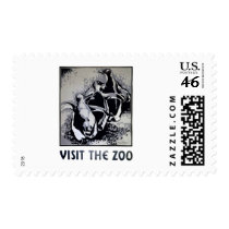 Visit the Zoo - WPA Poster - postage by wpa_prints Visit the Zoo - WPA Poster - postage