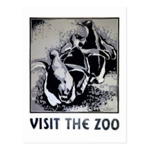 Visit the Zoo - WPA Poster - Postcards