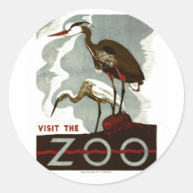 Visit the Zoo - WPA Poster - Sticker