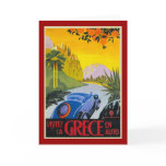 Visitez La Grece En Auto Retro Holiday Poster cards