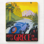 Visitez La Grece En Auto Retro Poster Mouse Pad mousepads