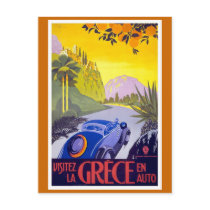 "Visitez la Grece" Vintage Travel Poster Postcard