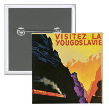 Visitez La Yougoslavie Pinback Button