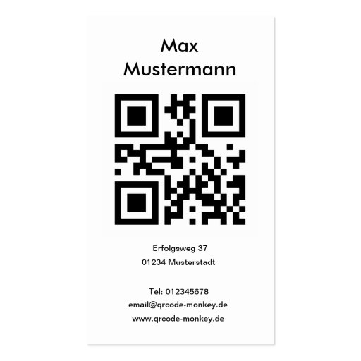 Visiting card, portrait format (individually shapa business cards (front side)
