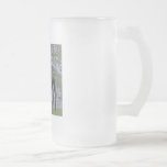 Visiting Moose Frosted Glass Mug Visiting Moose Frosted Glass Mug