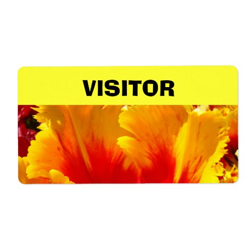 VISITOR Name tags Colorful Tulips Flower Label Zazzle