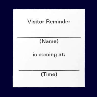 Visitor Reminder notepads