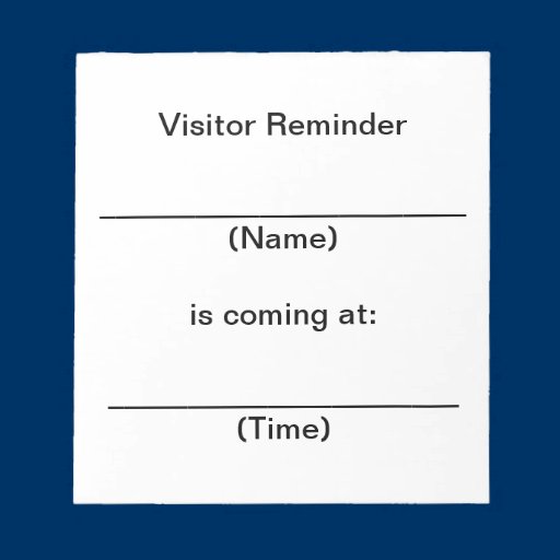 Visitor Reminder Notepads