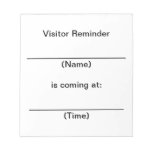 Visitor Reminder Notes Notepads
