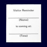 Visitor Reminder Notes notepads