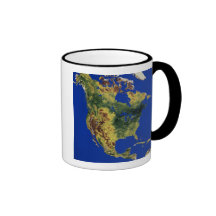 Vista topográfica del norte y de America Central Taza