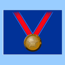 Visualize a Gold Medal Performance postcards
