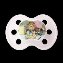 vitage girl pacifier pacifiers
