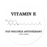 Vitamin E Fat-Soluble Antioxidant (Molecule) Round Sticker