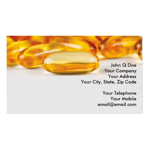 Vitamins and Health products Business Card Template