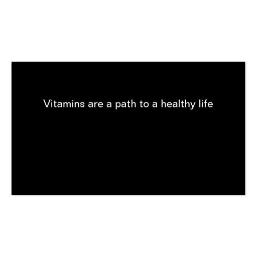 Vitamins Business Card (back side)