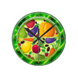 Vitamins Glass Plate Wall Clock