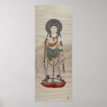 Vitarka Mudra Buddha Crackle Background Art Print posters