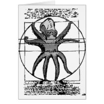 Vitruvian Cthulhu. Greeting Card