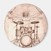 Vitruvian Drummer Refrigerator Magnet