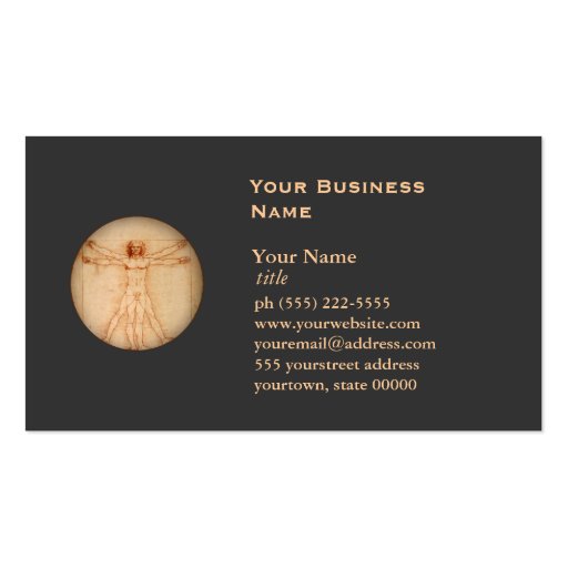 Vitruvian Man Business Card (front side)