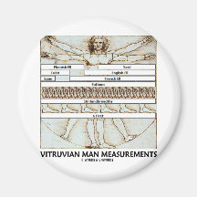 Vitruvian Man Measurements Refrigerator Magnet