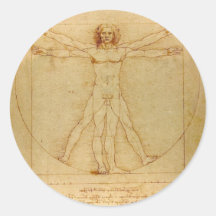 Vitruvian man. round stickers