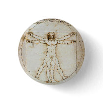 Vitruvian Man Tiny Button