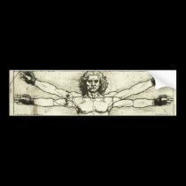 Vitruvian MMA Man bumper stickers