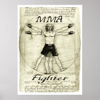 Vitruvian MMA Man Poster