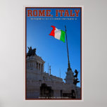 Vittorio Emanuele II Monument and Italian Flag Posters