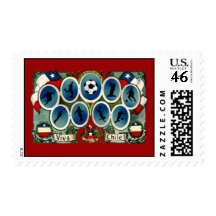 Viva Chile soccer futbol gifts Postage Stamp