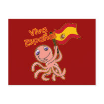 Viva Espana with Octopus Soccer Tshirt Postcard