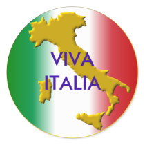 viva italia round stickers