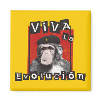 Viva la Evolucion Ape Fridge Magnet