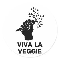 Viva La Veggie Round Stickers