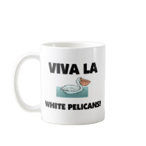 Viva La White Pelicans mugs by AnimalShirts Viva La White Pelicans mugs