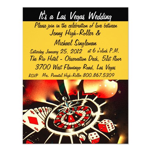 Viva Las Vegas Casino Theme Weddings Personalized Invite (front side)