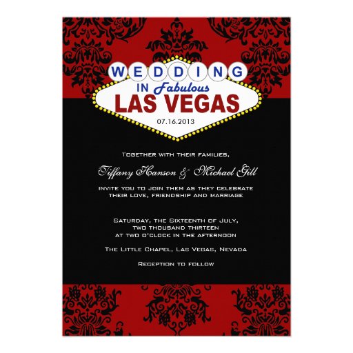 Viva Las Vegas Wedding Invitation (front side)