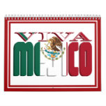 VIVA MEJICO Mexican Flag Text calendars