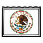 Viva Mexico Mexican Flag Icon w/ Gold Text calendars