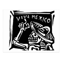 Viva Mexico- Mexico's "Day of the Dead" Postcard