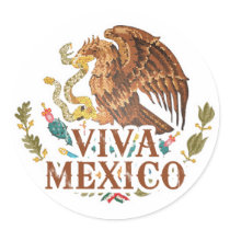Viva Mexico Round Sticker