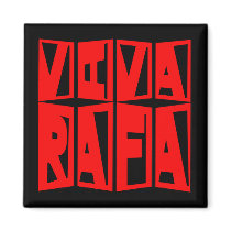 VIVA RAFA Red and Black Fridge Magnets