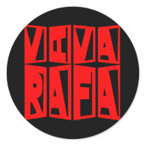 VIVA RAFA Red and Black Round Sticker