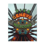 vive geneve sign post card
