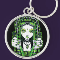 "Vivian" Cyber Goth Dark Industrial Fae Keychain keychains
