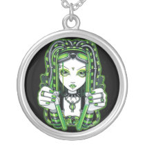 vivian, cybergoth, cyberpunk, gothic, fairy, faery, faerie, fae, fantasy, art, myka, jelina, mika, faeries, Necklace with custom graphic design