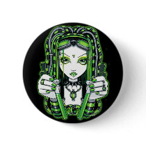 "Vivian" Cybergoth Dark Industrial Fae Button